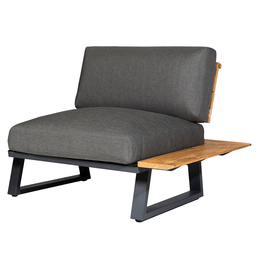 Diamond Garden Nora Modullounge Sun & Rain - kurze Ecke rechts - Aluminium/Teak inkl. Sitz- und Rückenkissen 