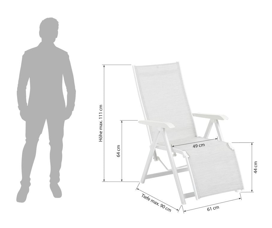 KETTLER BASIC PLUS Relaxsessel Silber / Anthrazit