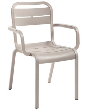 Grosfillex Stapelstuhl Cannes mit Armlehne Havane