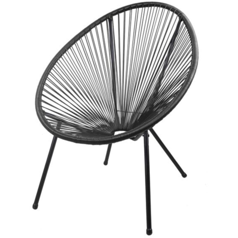 2er Set Relaxsessel DANDELION Stahl/Kunststoff schwarz