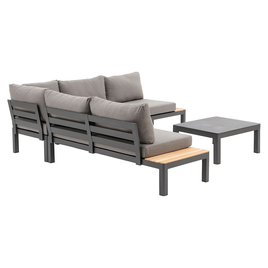 GARINO Lounge-Set Valencia Alu/Teak