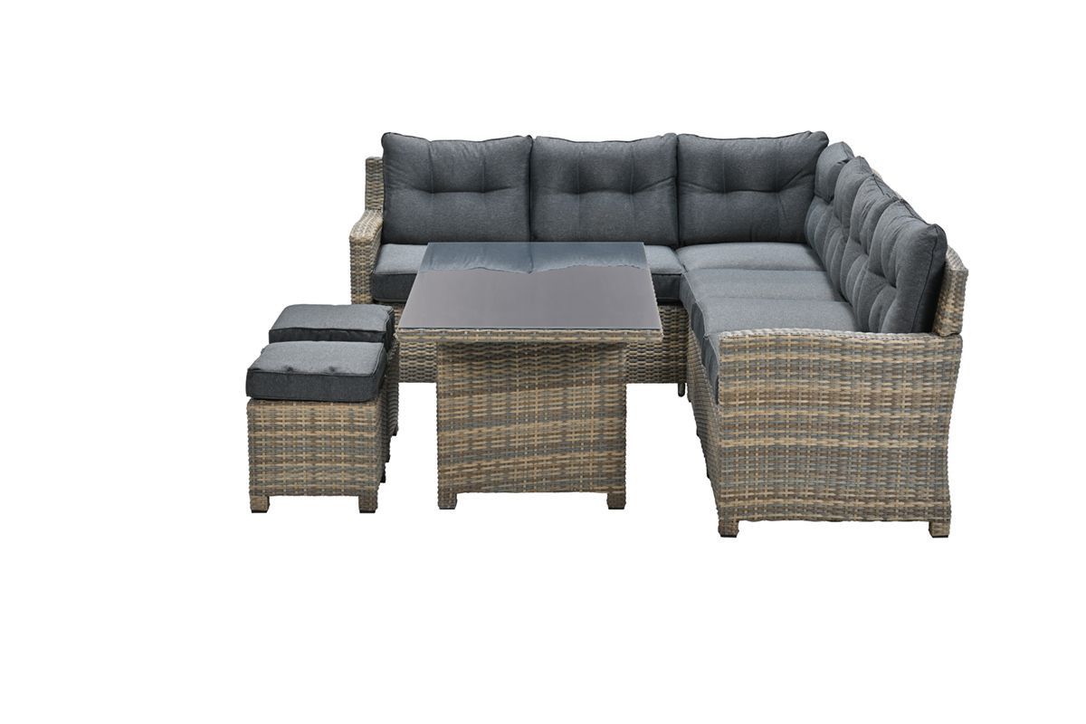 GARDEN Impressions Blue bird L/D Set 5-tlg. Rnatural rotan 2-half/reflex bl