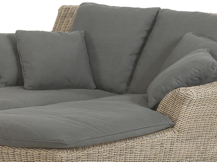 4Seasons Outdoor Valentine Doppelliege Gartenliege Sunbed Pure