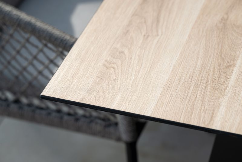 Stern Tammo Eckbank Aluminium schwarz matt Kissenset Cream 4-teilig
