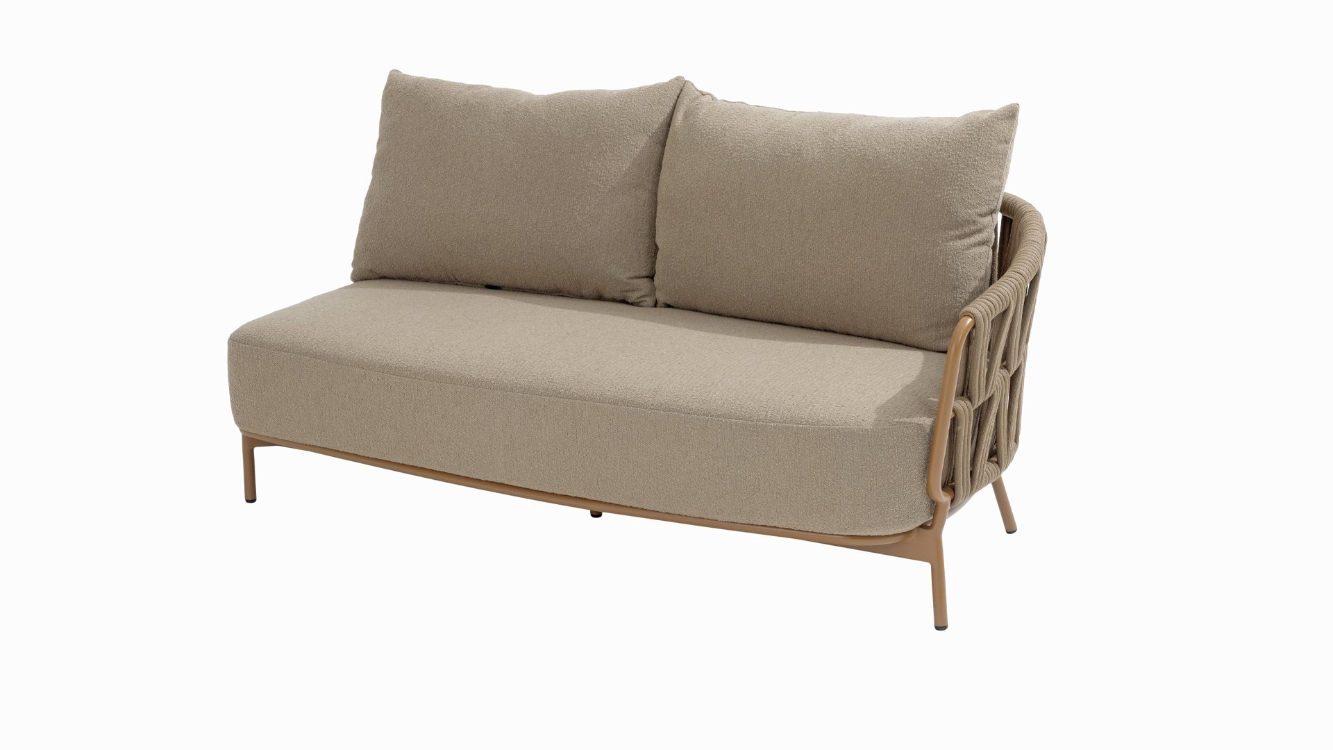 Seasons Outdoor Biarritz Sofa 2.5-Sitzer mit 3 Kissen Boucle Amber/Braun