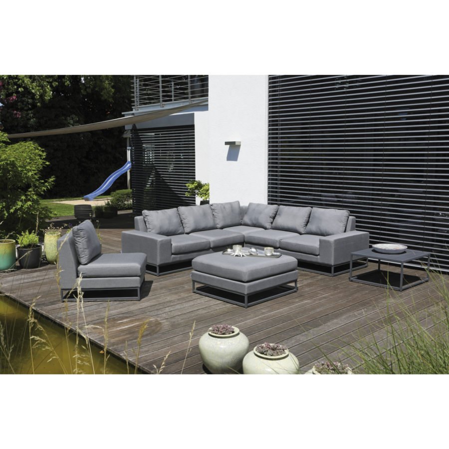 SonnenPartner Unique Eckmodul 2-Sitzer rechts flanelle