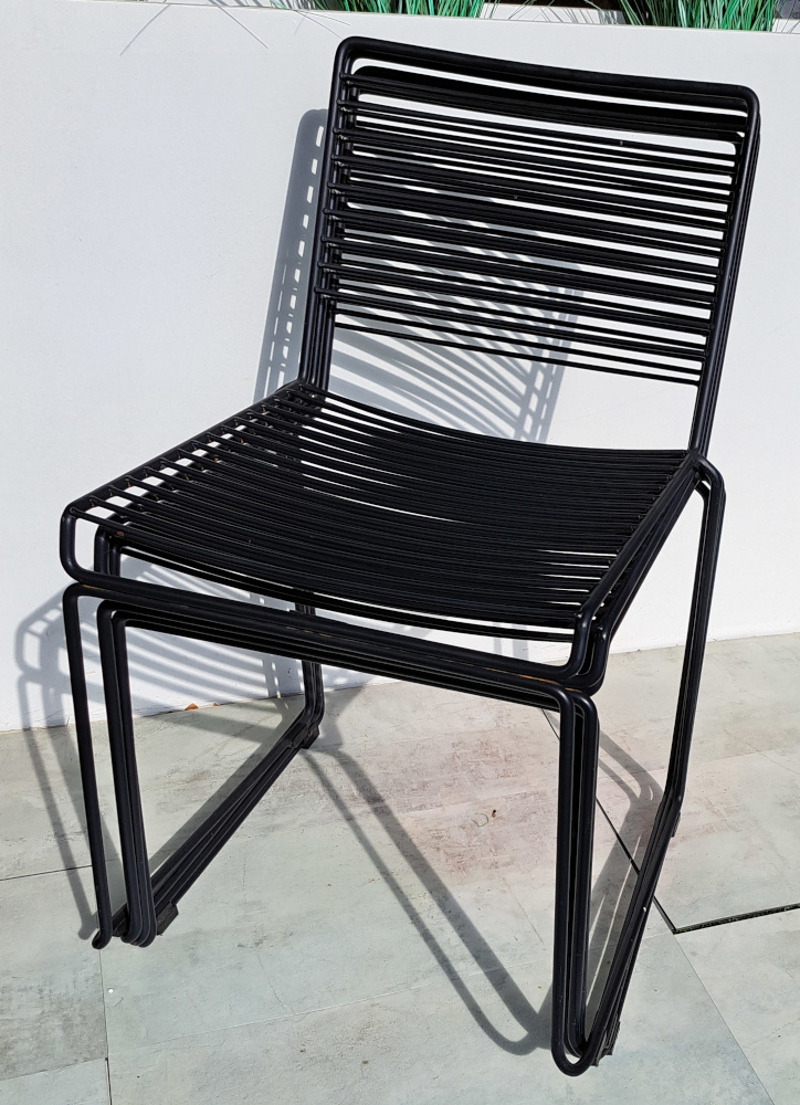 Flexfurn Stapelstuhl Wire Schwarzer Stahl B-Ware