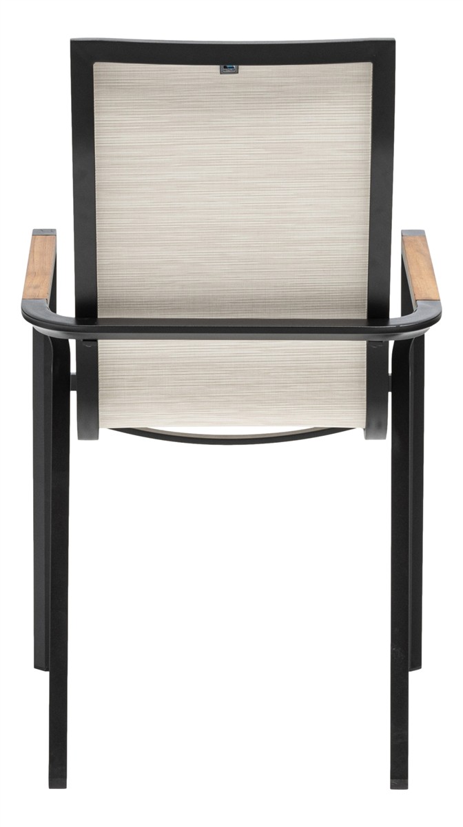 KETTLER SENSE Tischset schwarz matt/ beige mit HPL Tischplatte 180 x 95 cm