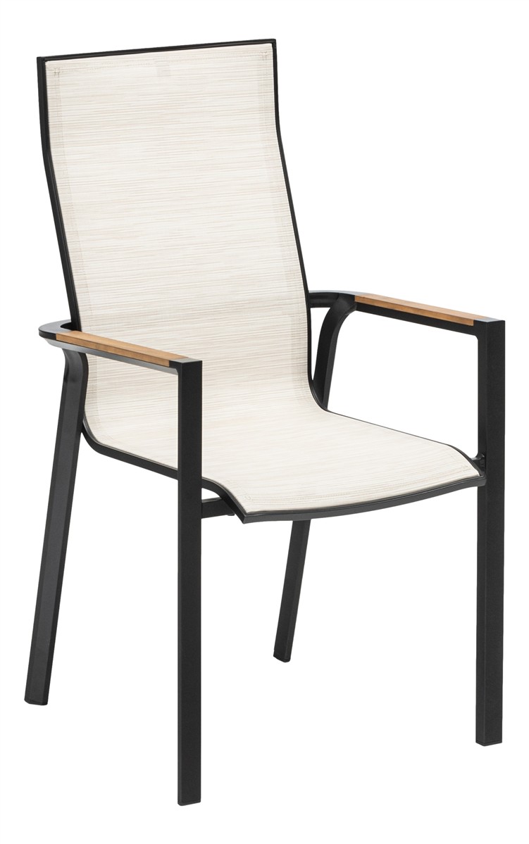 KETTLER SENSE Tischset schwarz matt/ beige mit HPL Tischplatte 180 x 95 cm