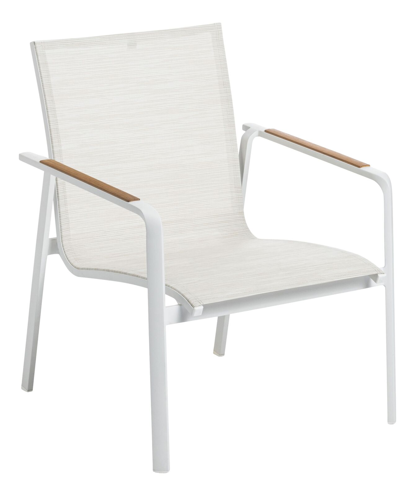 Kettler DIAMOND Loungesessel weiß matt/ beige/Teakholz