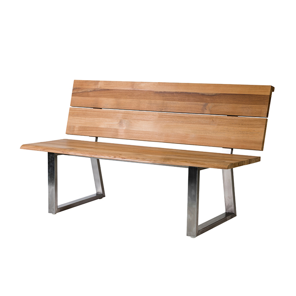Diamond Garden Pisa Bank 140 cm / Edelstahl/Recycled Teak Natur