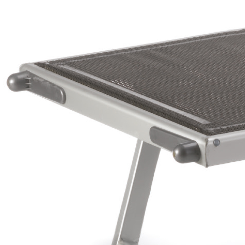 Original italienische Strandliege Rio mit Sonnendach schwarz orange