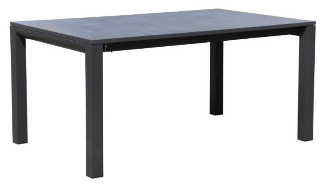 Garino Tisch 160 x 80 cm Aluminium Tischplatte Keramik anthrazit