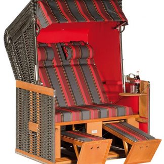 Gartenstrandkorb "Konsul"
 2-Sitzer, Liegemodell
 Kunststoffgeflecht anthrazit