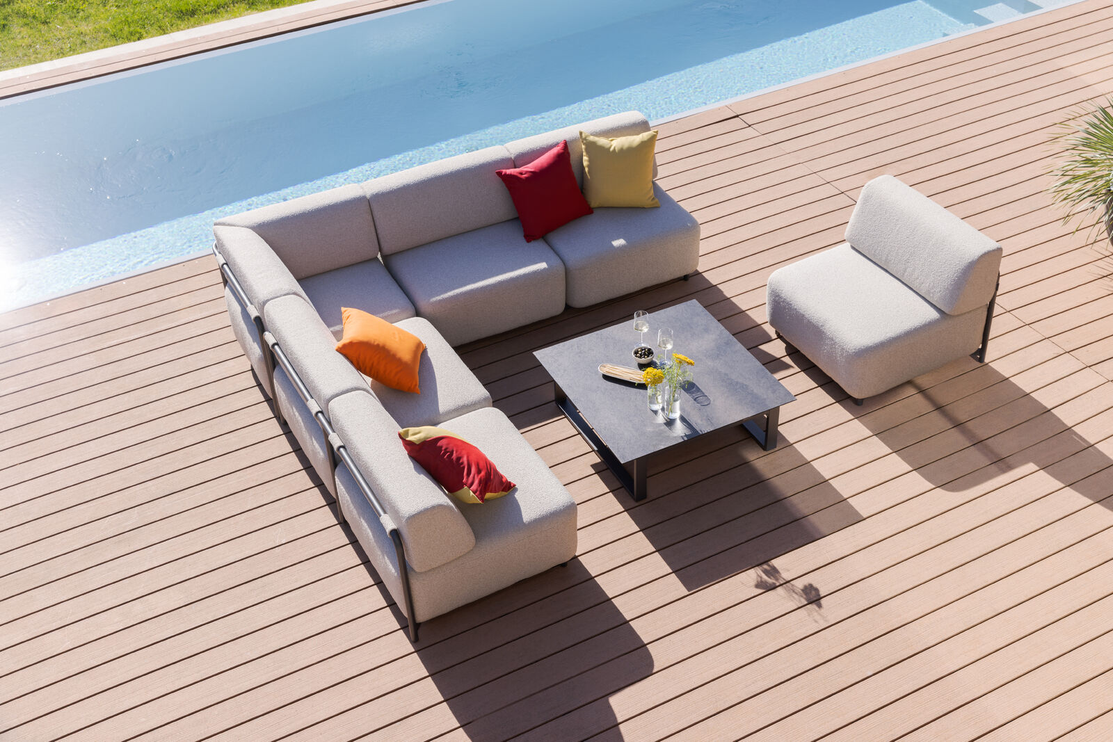 KETTLER Tribe Lounge Set anthrazit matt/Boucle 6-teilig