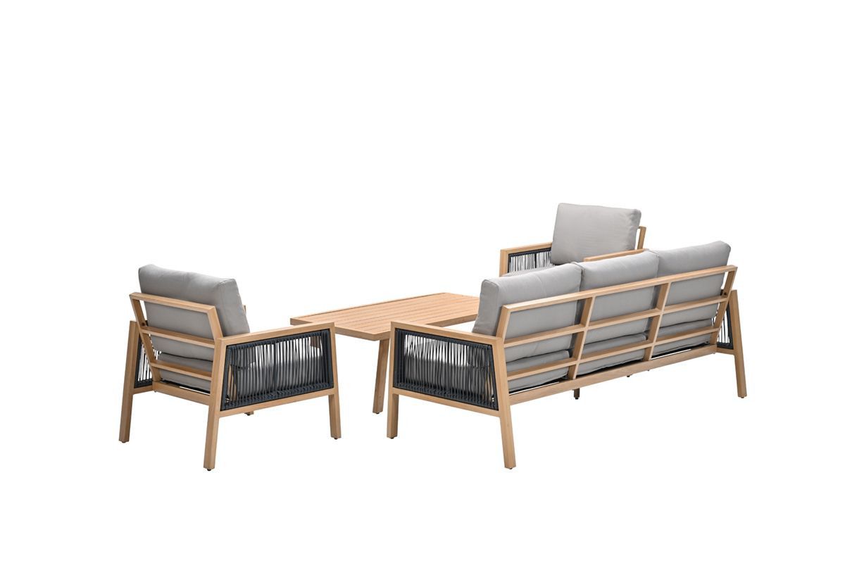 GARDEN Impressions Decala Loungeset 4-tlgalu hell Teaklook/des. Taupe