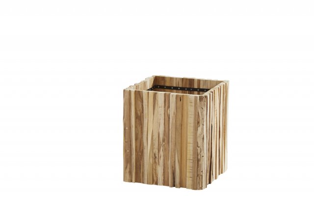 4Seasons Outdoor Pflanzenkübel quadratisch Miguel klein, Teak 45 x 45 cm (H 50 cm)