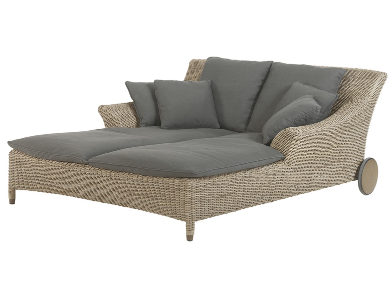 4Seasons Outdoor Valentine Doppelliege Gartenliege Sunbed Pure