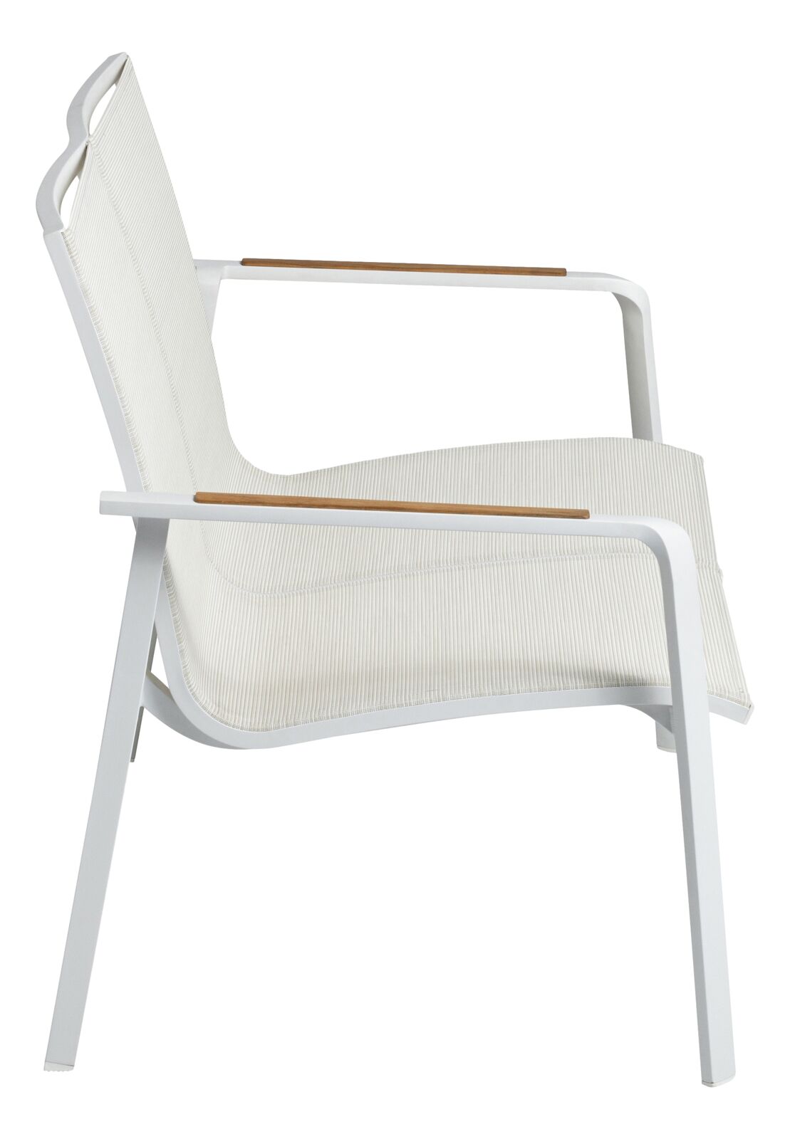 Kettler DIAMOND Lounge 2er Bank weiß matt / natte linen chalk Armlehne Teak