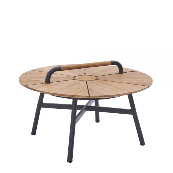 Diamond Garden Beistelltisch Nora Ø 70cm Aluminium-Dunkelgrau/Recycled Teak