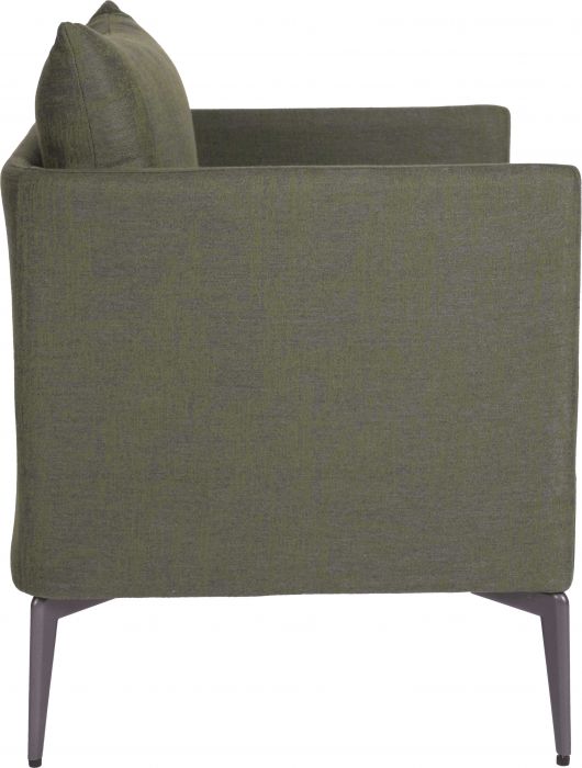 Stern Sessel Marta Aluminium Bezug und Kissen Outdoor-Stoff dunkelgrün/schiefergrau meliert