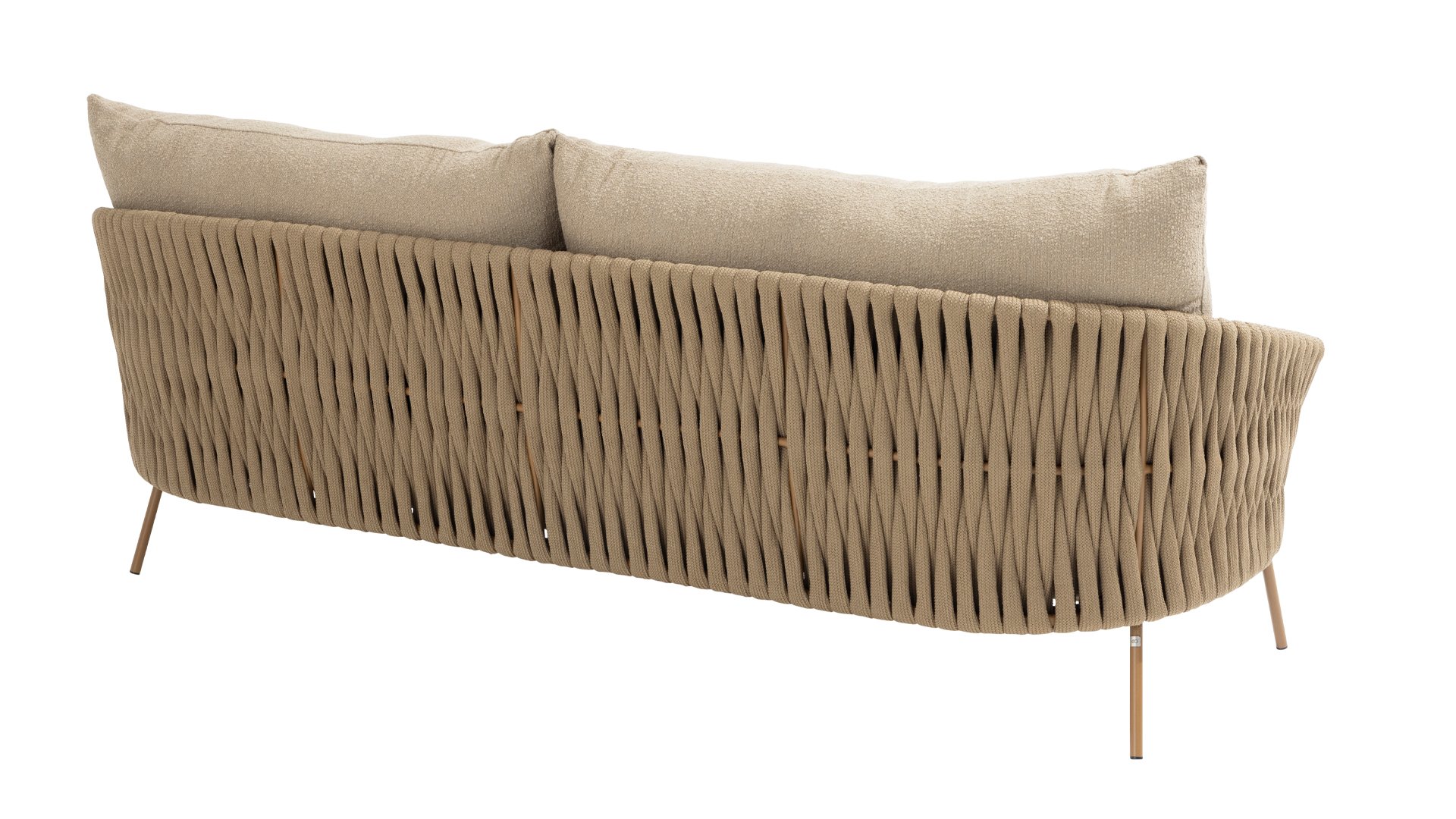 4 Seasons Outdoor Molina Sofa 3-Sitzer mit 3 Kissen Boucle Amber/Braun