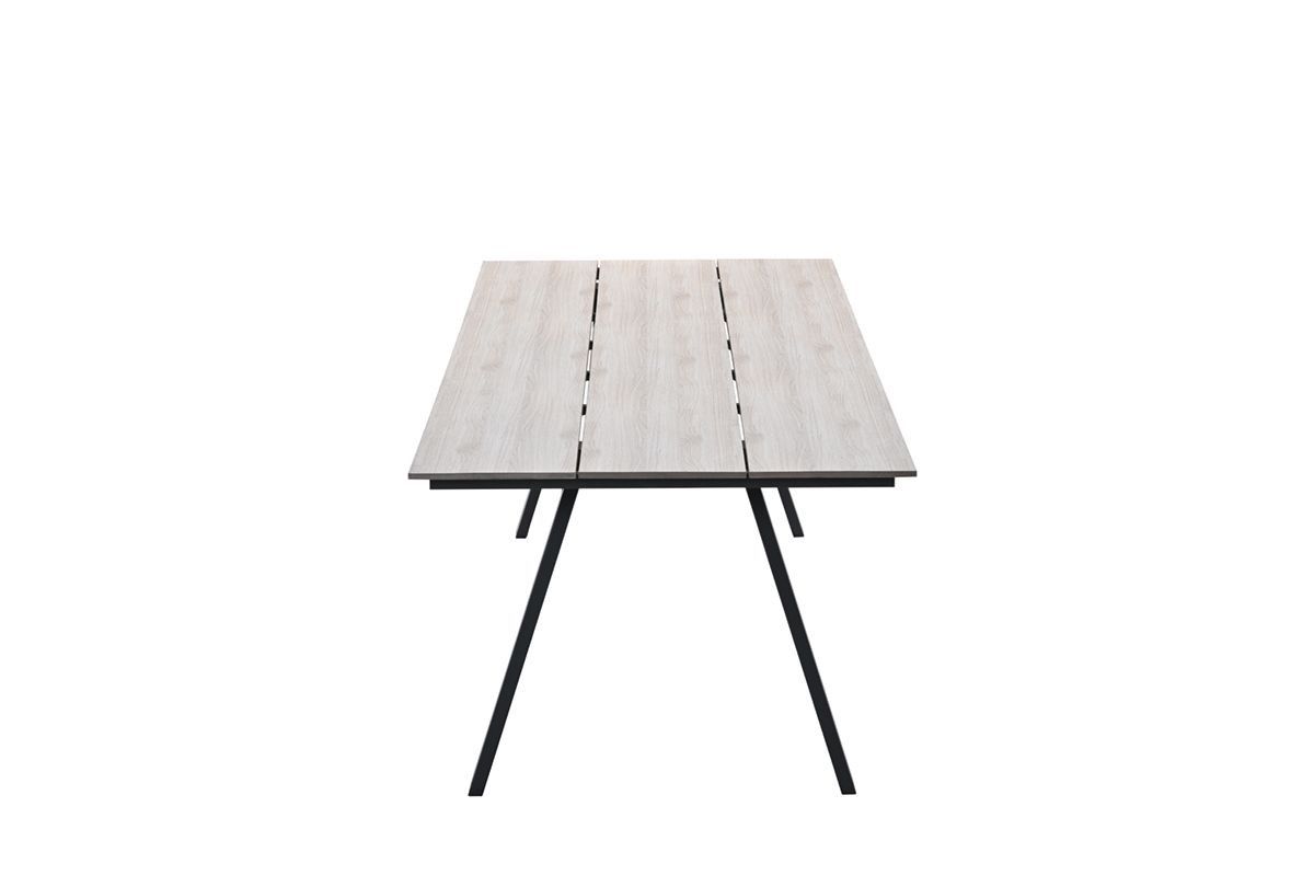 GARDEN Impressions Nevada dining Tisch 205x100c. black/ hell Teak imowood