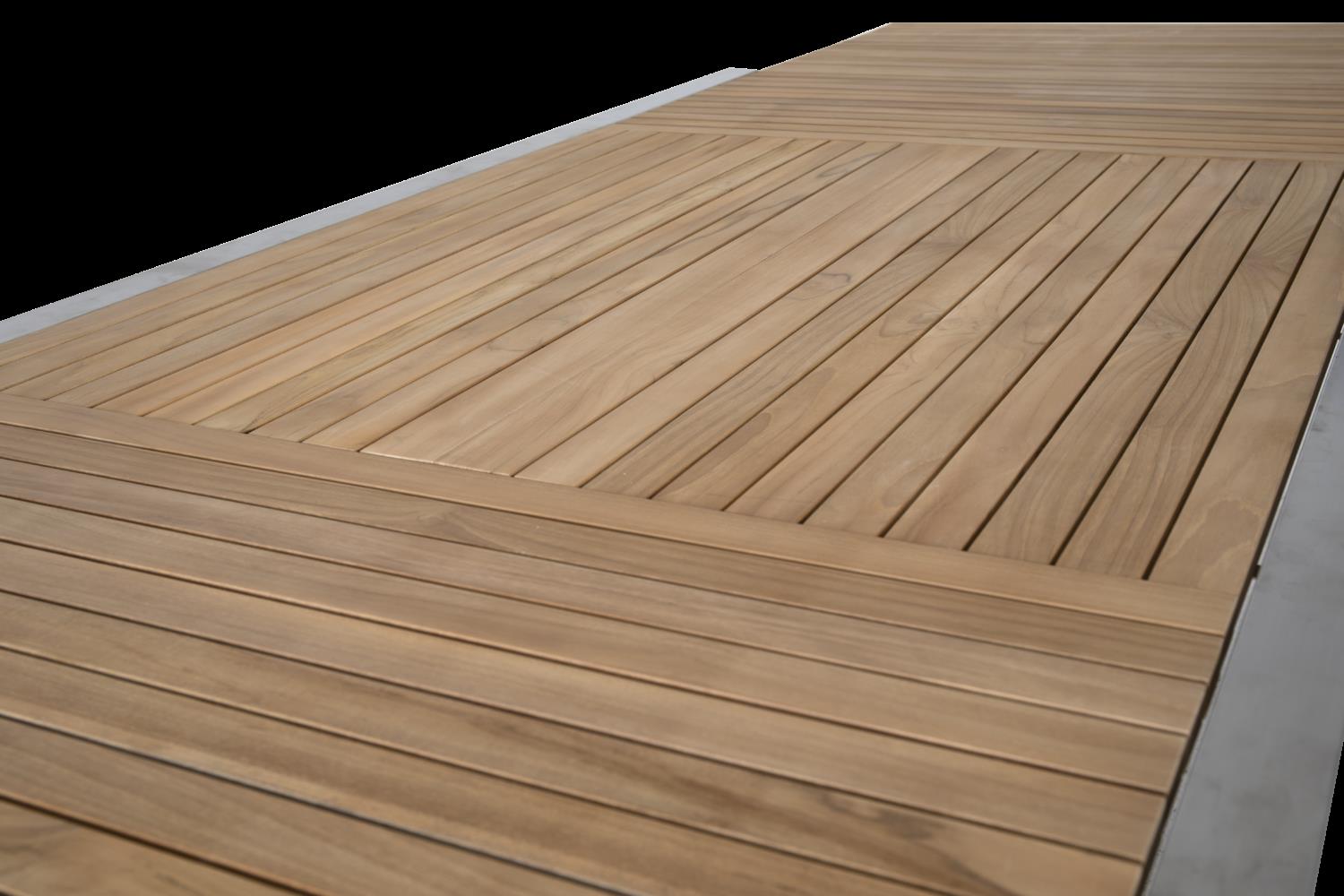 Brafab Naos Ausziehtisch 220/320 x100 x H73 cm Edelstahl/Teak