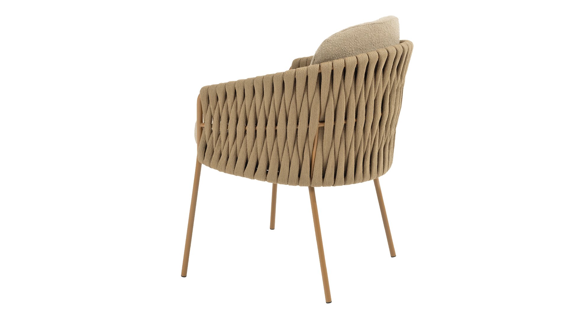 4 Seasons Outdoor Molina Dining Sessel mit 2 Kissen Boucle Amber/Braun