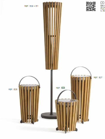 ARCO Lumen mittelgroße Laterne/Lampe in Teak H 40 cm