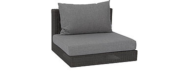 Stern KORPUS MITTELELEMENT FONTANA MIT GEFLECHT BASALTGRAU UND KISSEN 100% POLYESTER DESSIN GRAU MELIERT