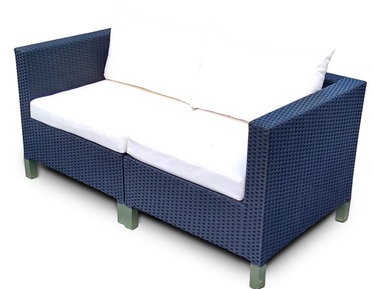 Polyrattan 2-Sitzer Bank Esshöhe braun von GARINO® Premium