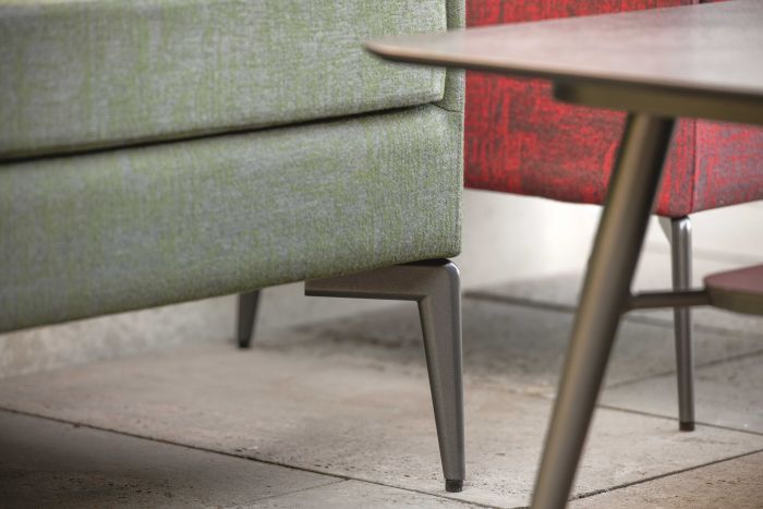 Stern Sessel Marta Aluminium Bezug und Kissen Outdoor-Stoff dunkelgrün/schiefergrau meliert