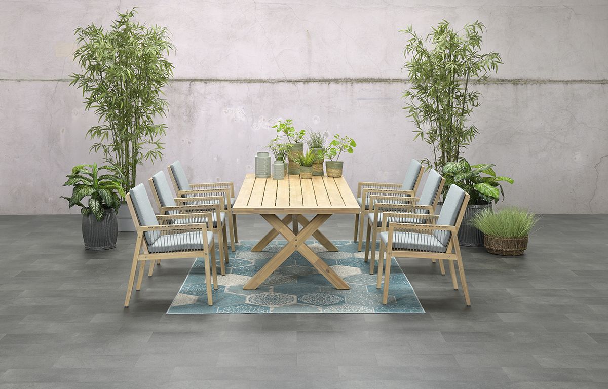 GARDEN Impressions La Plata Dining Tisch 240x100 - Akazie white wash