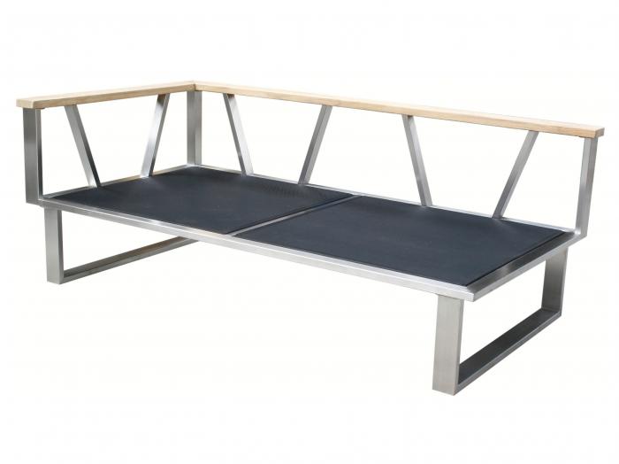 Zebra Belvedere Lounge Rahmen für 2-Sitzer, Armlehne links Edelstahl