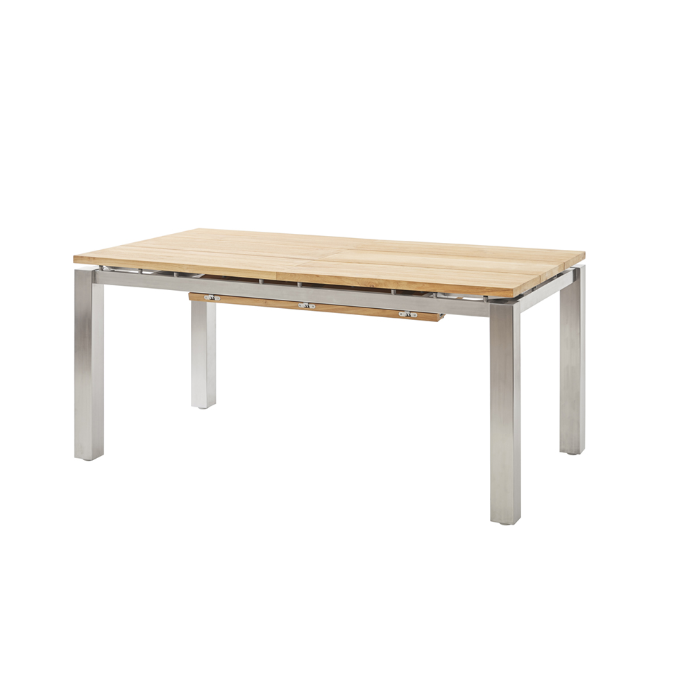 Diamond Garden Levanto Ausziehtisch 170-270×90 cm - 3 Planken / Edelstahl/Recycled Teak Natur