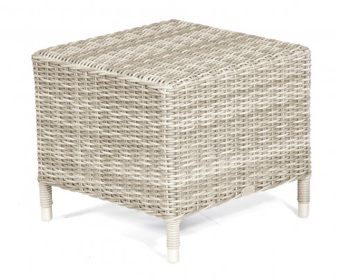 Hocker Solares Kunststoffgeflecht white-coral von SonnenPartner 