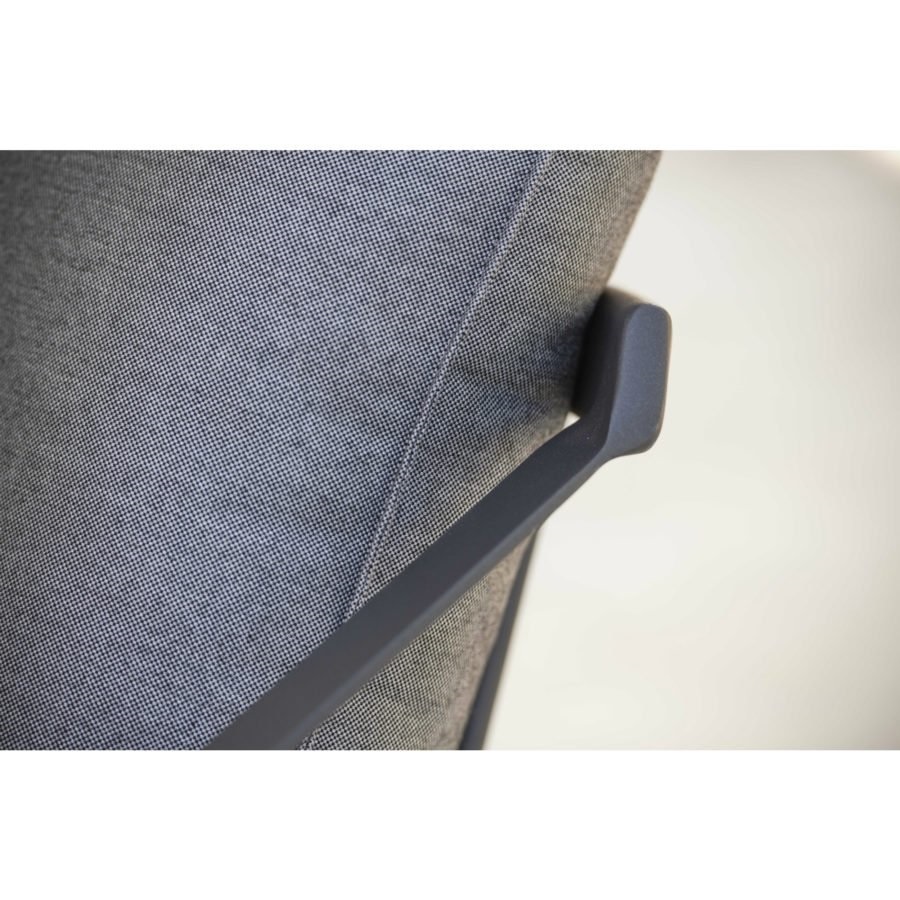 Stern Lounge-Sofa 3-Sitzer Vanda Aluminium anthrazit mit Kissen 100% Acryl Dessin seidengrau