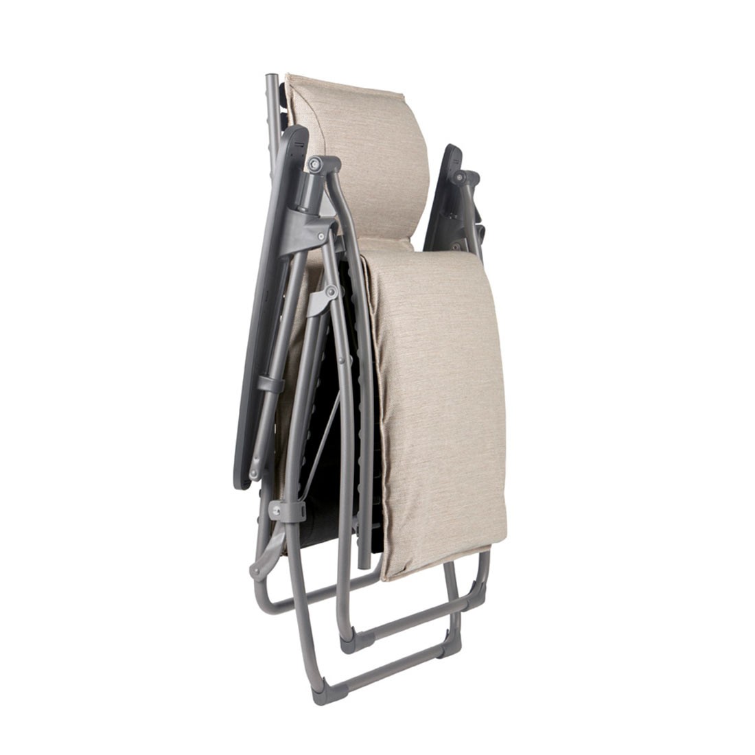 Lafuma Evolution Relaxliege Hedona Titan/Latte inkl. Fleece-Auflage beige