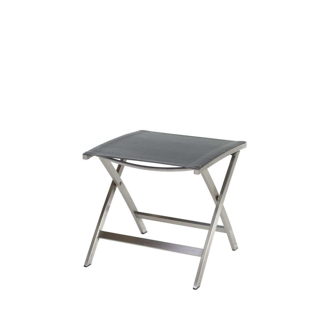 Diamond Garden Venedig Fußhocker Edelstahl/Sunproof Sling-Schwarz/Silber