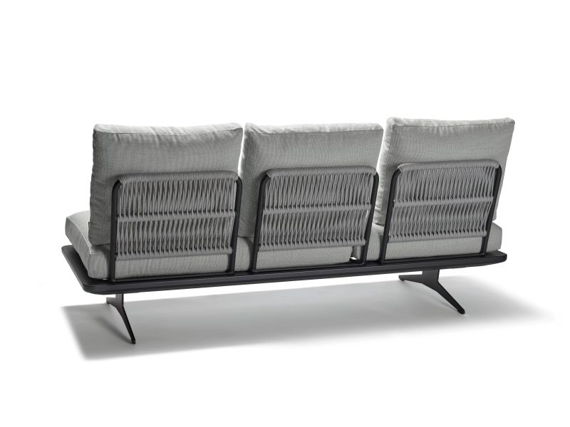 Stern Lounge/Liege Enya Aluminium anthrazit matt/Kordel Stone Kissenset 100% Polyacryl granitgrau