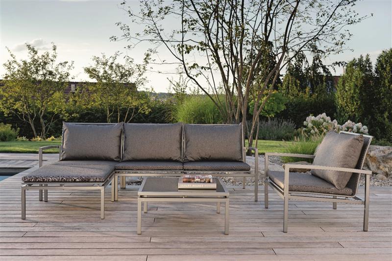 Stern Rückenkissen ca. 54x76x30 cm zu Lounge Skelby 100% Polyacryl Dessin schiefergrau