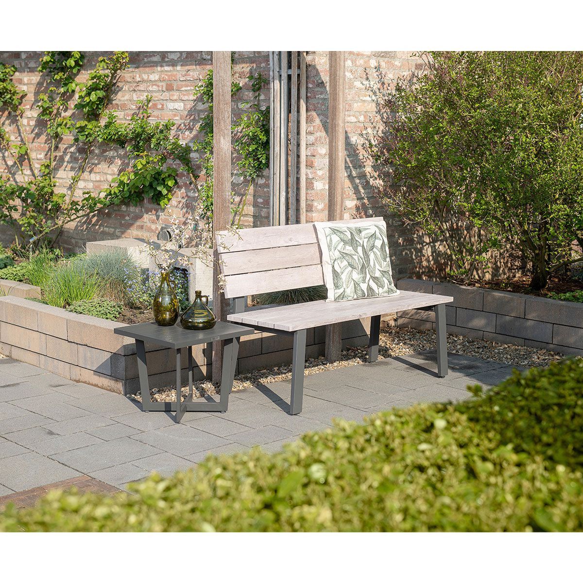 GARDEN Impressions Diva Parkbank carbon black/antic Teak Look