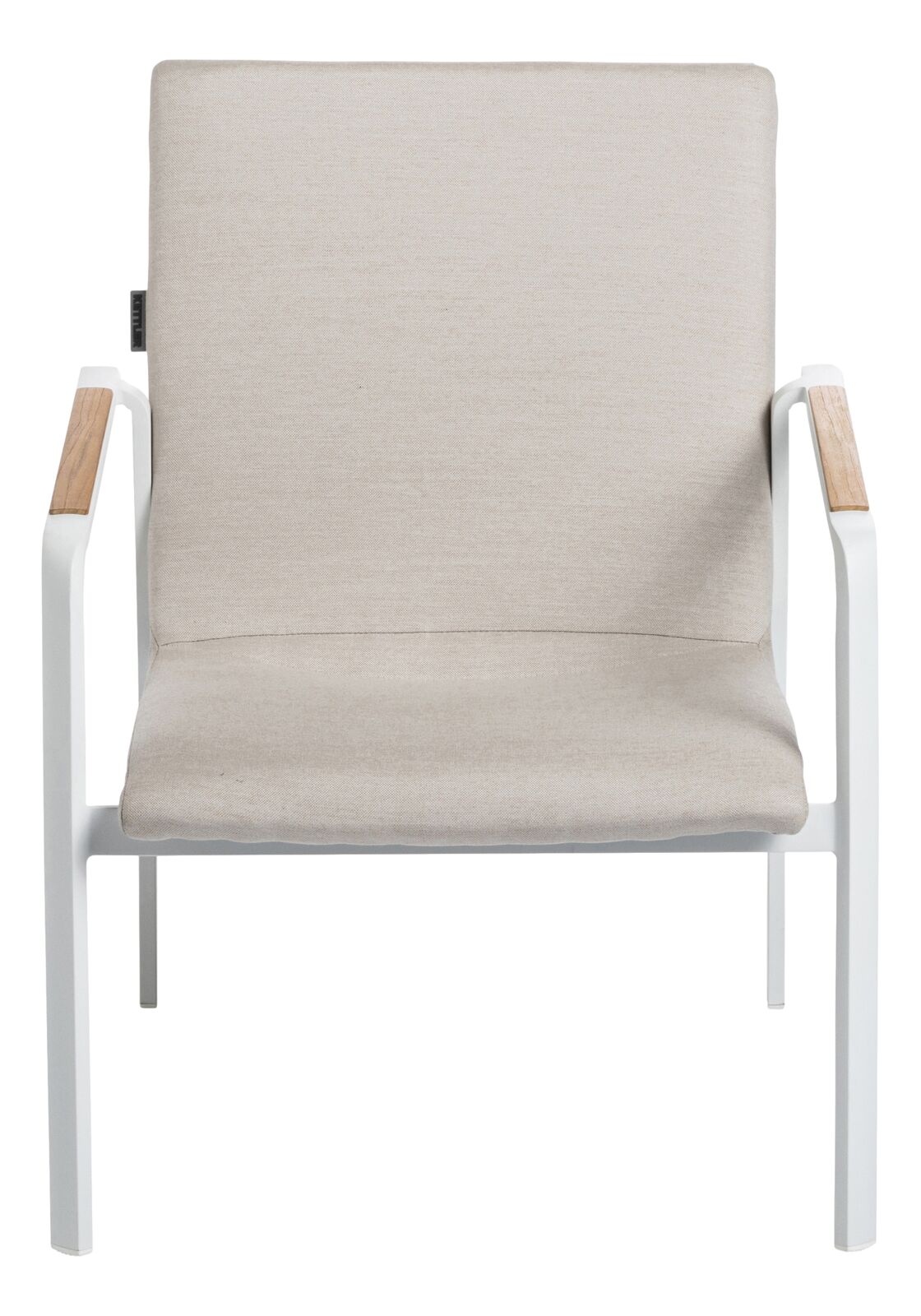 Kettler DIAMOND Loungesessel weiß matt/ natte Linen chalk/Teakholz