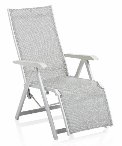 KETTLER BASIC PLUS Relaxsessel weiß matt/ hellgrau