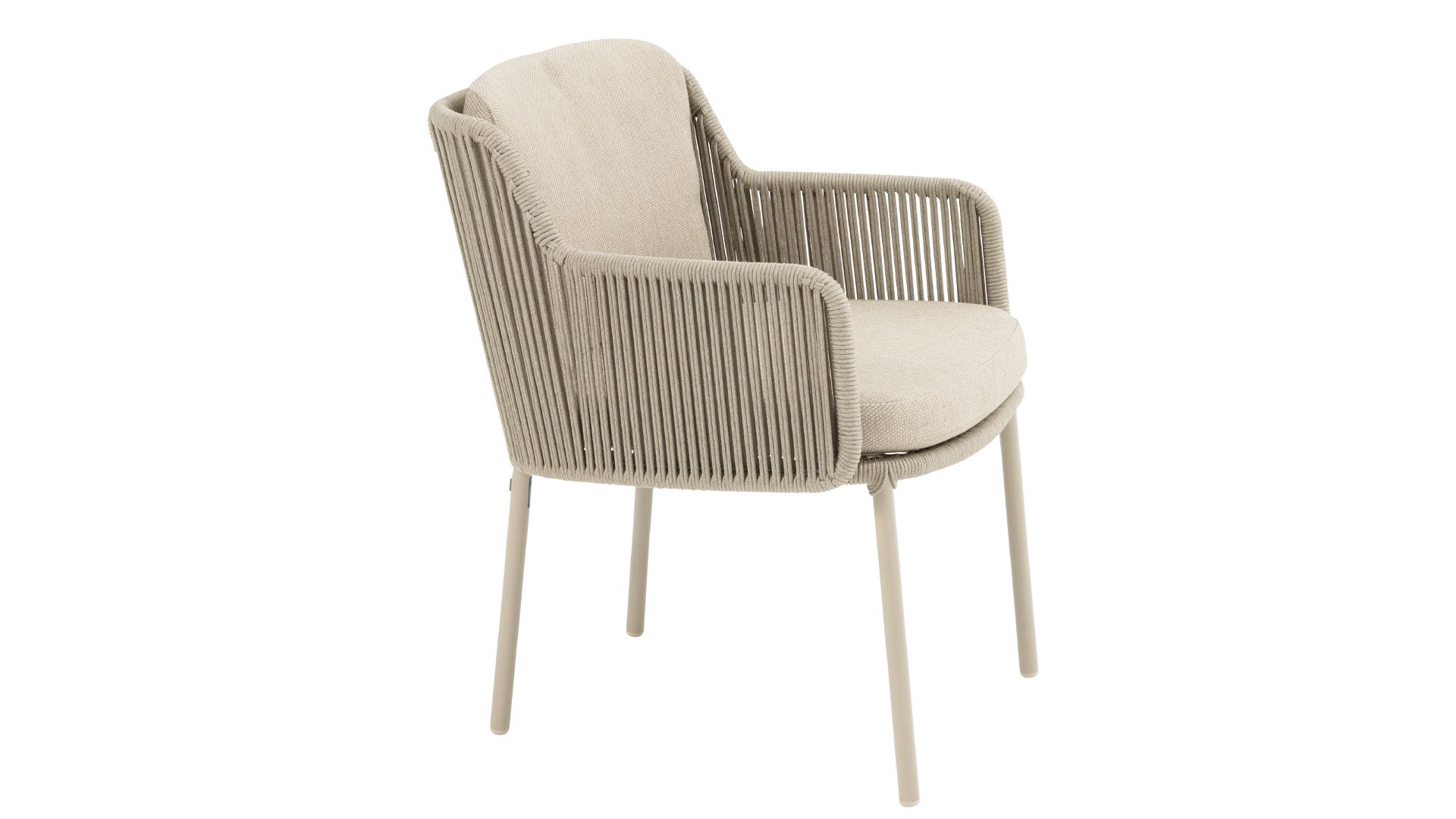 4 Seasons Outdoor Bernini Dining Sessel mit 2 Kissen Latte/Taupe