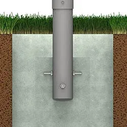 Biohort Steher Für Sichtschutz zum Einbetonieren 90 cm höhenverstellbar silber-metallic