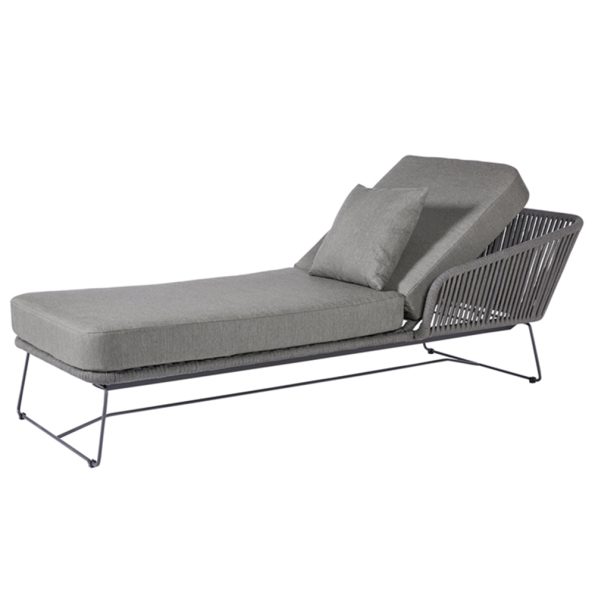 Diamond Garden Milos Daybed rechts/Dark Grey/Rope-Dunkelgrau/Edelstahl