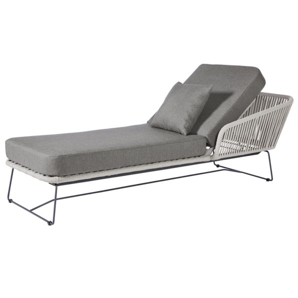 Diamond Garden Milos Daybed rechts/Light Grey/Rope-Hellgrau/Edelstahl