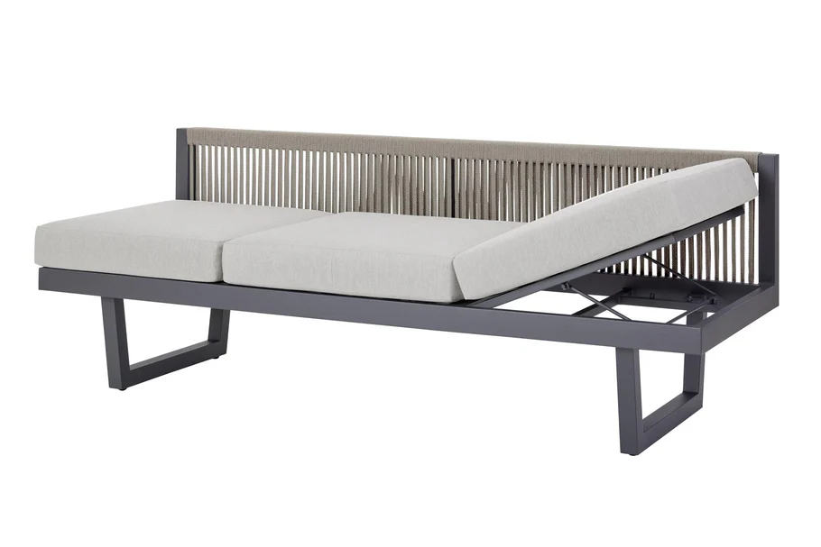 Diamond Garden New Calais Dining Lounge - Light Grey -  Rope-Hellgrau/Aluminium Dunkelgrau